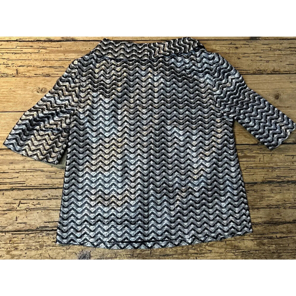 Trina Turk Womens Size S Black/White/Silver Eastern Luxe Saya Top NWOT - Picture 2 of 8